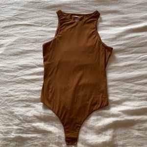 Skims Fits Everybody High Neck Bodysuit in copper
